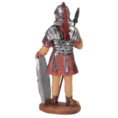 Soldado romano con lanza y escudo de 9 cm en resina base, altura 2
