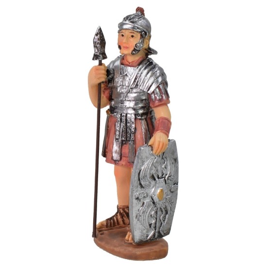 Soldado Romano con lanza y escudo de 9 cm en resina