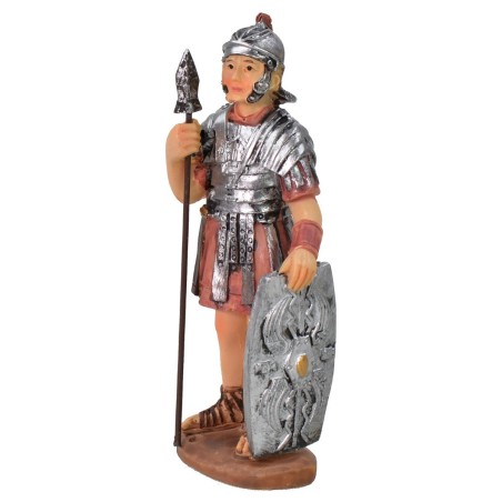 Soldato Romano con lancia e scudo cm 9 in resina