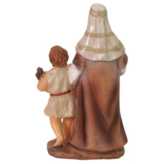 Pastore orientale con bambino serie 9 cm in resina bimba