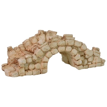 Puente con escalera de 16,5x6,5x6 cm de altura, puente, arco, estatuas.