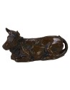 Bue seduto cm 4 in pvc statue, sdraiato, serie, misure