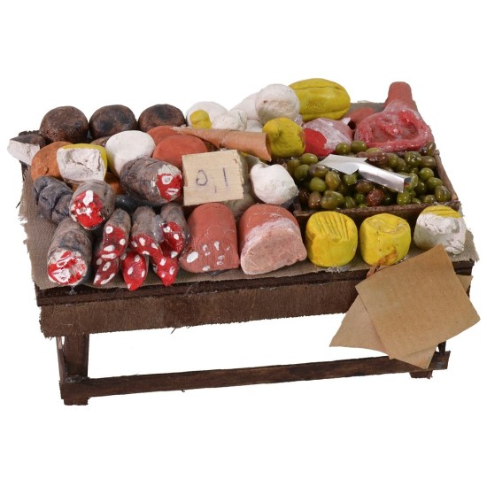 Banco con formaggi e salumi cm 12x7x6 h