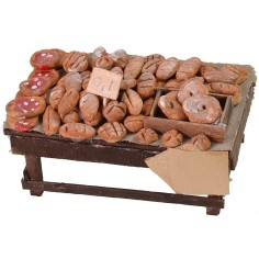 Banco con pane e pizze cm 12x7x6 h banco, altezza, prodotto