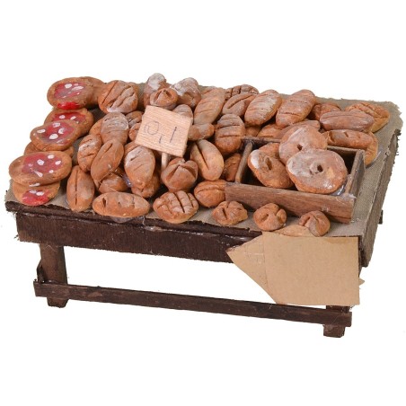 Banco con pane e pizze cm 12x7x6 h banco, altezza, prodotto