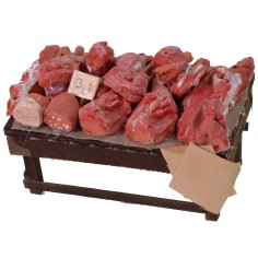 Banco con carne e salumi cm 12x7x6 h banco, altezza