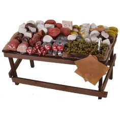 Banco con formaggi e salumi cm 20x11x11 h banco, altezza
