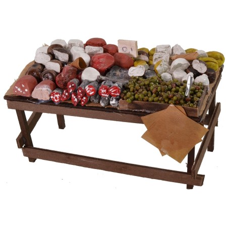 Banco con formaggi e salumi cm 20x11x11 h