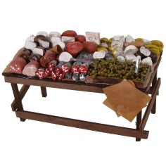 Banco con formaggi e salumi cm 20x11x11 h 2