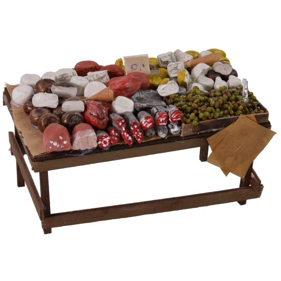 Banco con formaggi e salumi cm 20x11x11 h