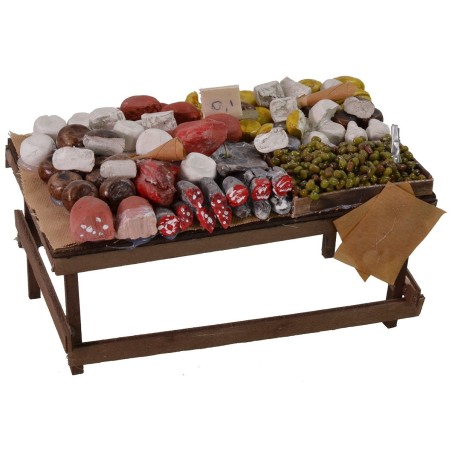 Banco con formaggi e salumi cm 20x11x11 h