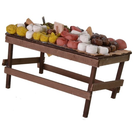 Banco con formaggi e salumi cm 20x11x11 h banco, altezza