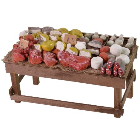 Banco con carne e formaggi cm 20x11x11 h banco, altezza