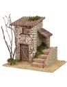Casita de piedra con escalera lateral cm 19x17x18 h