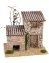 Casita de piedra con cobertizo de 19x17x17 cm h