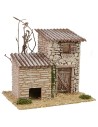 Casita de piedra con cobertizo de 19x17x17 cm h