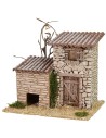Casita de piedra con cobertizo de 19x17x17 cm h