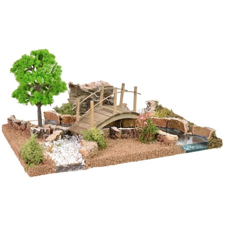 Efecto de profundidad del río con puente cm 26x18x13 h