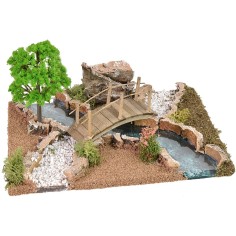 Efecto de profundidad del río con puente cm 26x18x13 h