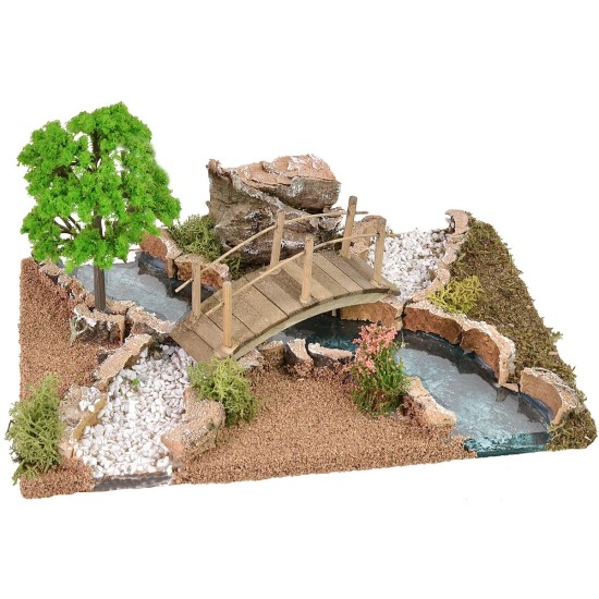 Efecto de profundidad del río con puente cm 26x18x13 h