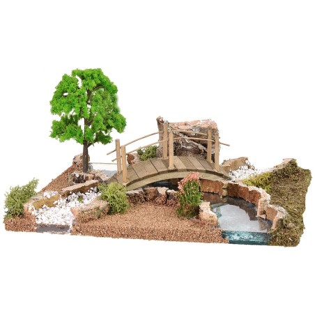 Río efecto profundidad con puente cm 26x18x13 h río