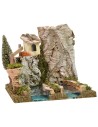 Depth effect river source with hut 18x16x15 cm