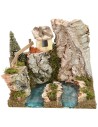 Depth effect river source with hut 18x16x15 cm