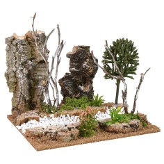 Tratto di strada con vegetazione cm 19x15x16 h strada 2