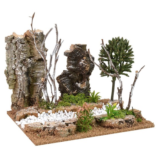 Tratto di strada con vegetazione cm 19x15x16 h strada