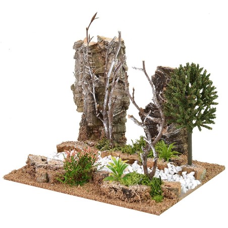 Tratto di strada con vegetazione cm 19x15x16 h strada