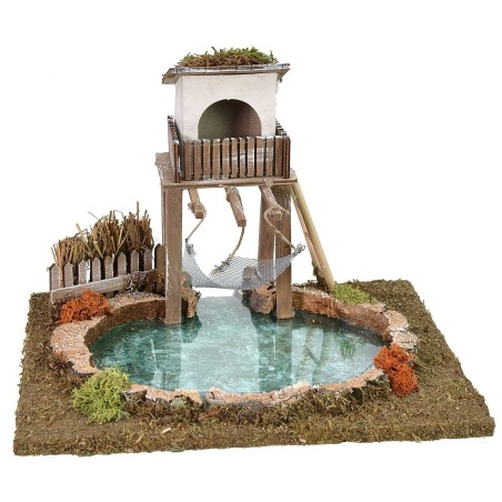 Trabucco sul lago effetto profondità cm 25x20x18 h lago