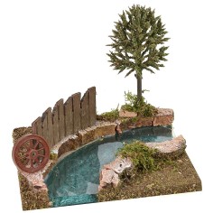 Curva fiume con parapetto cm 16x14x14 h parapetto, fiume