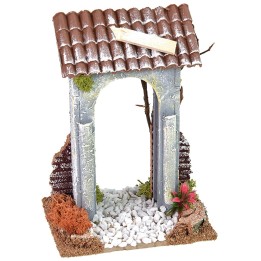 Puerta de la ciudad con calle de 12x9x17 cm h