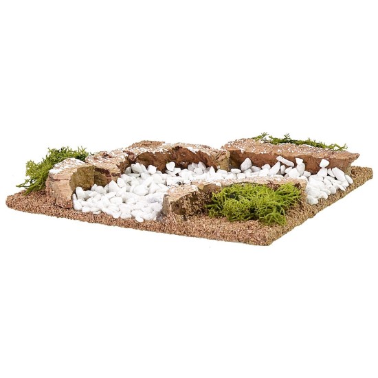 Curva camino de tierra cm 12x12x2 h camino, musgo, curva