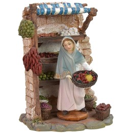 Resin shop with greengrocer cm 12,5x8,5x16,5 h