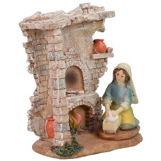 Bottega in resina con fornaia cm 12,5x7x14,5 h resina, altezza 2