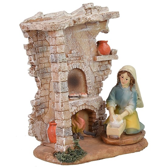 Bottega in resina con fornaia cm 12,5x7x14,5 h