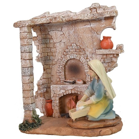 Bottega in resina con fornaia cm 12,5x7x14,5 h resina, altezza