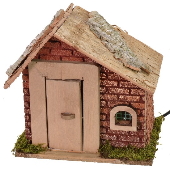 Donna che esce e apre la porta serie Landi 10 cm Mondo Presepi