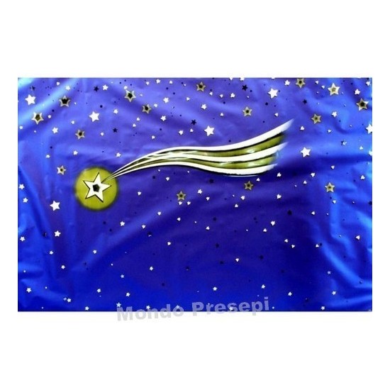 Carta cielo metalizada con estrella cometa Cm 100x70