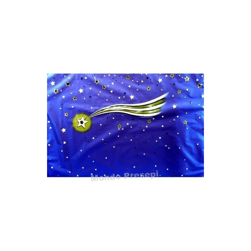 Carta cielo metallizzata con stella cometa Cm 100x70 Mondo