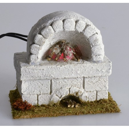 Horno con fuego funcionando cm 10,5x8x10 h horno, funcionando.