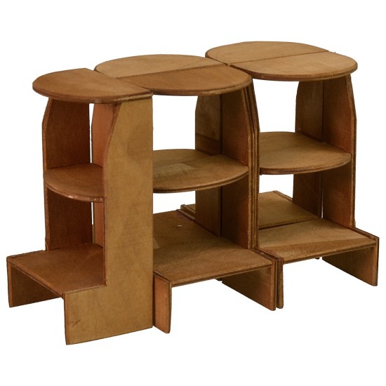 Estantería de madera de 6,2x4,6x11,4 cm de altura, madera, estantería.