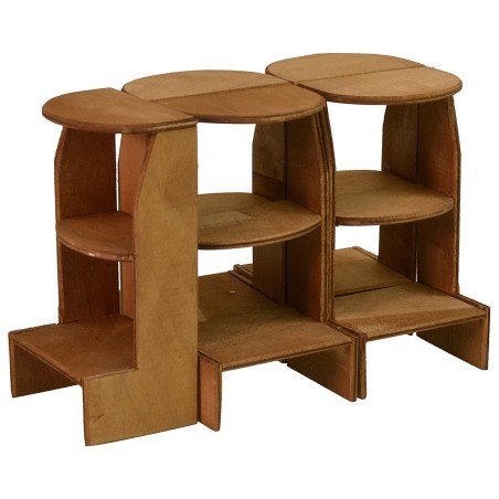 Estantería de madera de 6,2x4,6x11,4 cm de altura, madera, estantería.