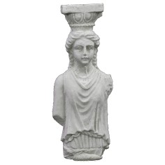 Lesena con statua a mezzo busto cm 2,3x0,9x7 h