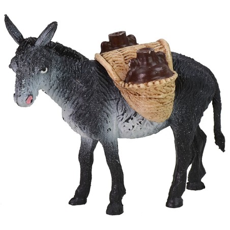 Asino con carico di anfore cm 10x3x8 h