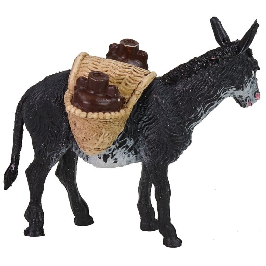 Asino con carico di anfore cm 10x3x8 h