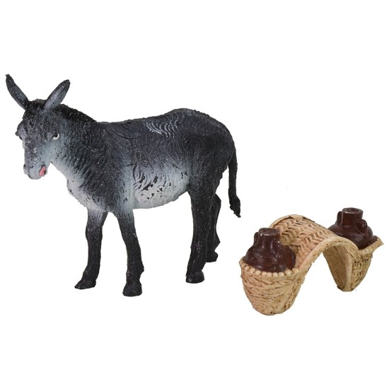 Asino con carico di anfore cm 10x3x8 h