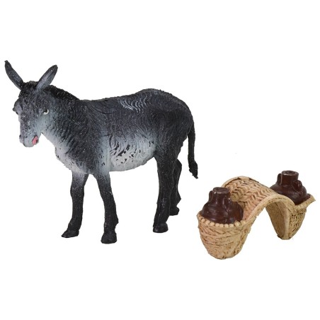 Asino con carico di anfore cm 10x3x8 h