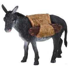Asino con carico di legna cm 10x3x8 h altezza, legna, asino